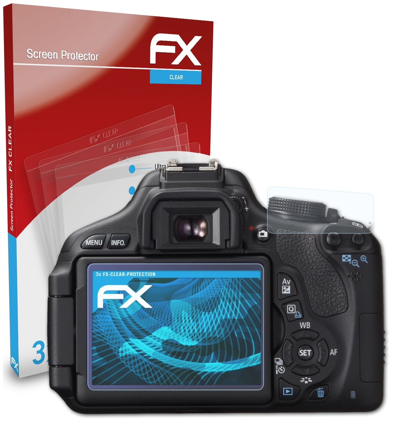 Canon 60D) FX-Clear ATFOLIX Displayschutz(für EOS 3x