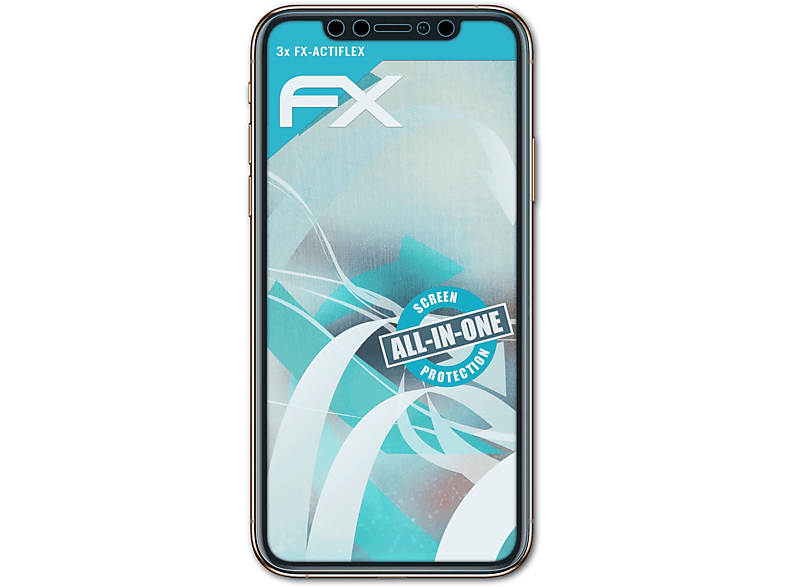 ATFOLIX 3x FX-ActiFleX Displayschutz(für Apple iPhone XS (Front cover))