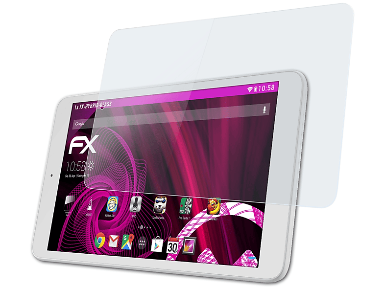 (8) ATFOLIX Alcatel 3 Pixi (3G/WiFi)) FX-Hybrid-Glass One Schutzglas(für Touch