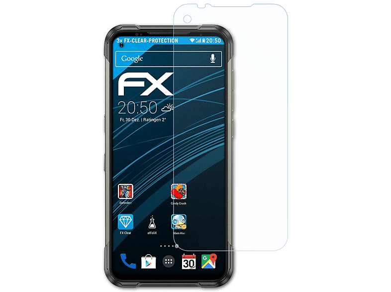 ATFOLIX 3x FX-Clear Displayschutz(für DOOGEE S97 Pro)