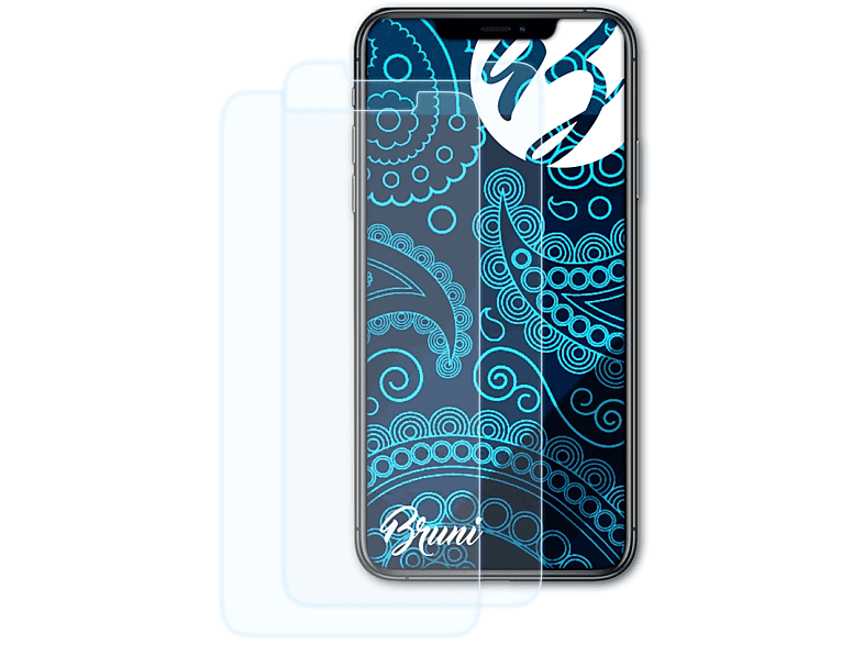 BRUNI 2x Basics-Clear Schutzfolie(für Apple iPhone 11 Pro Max)