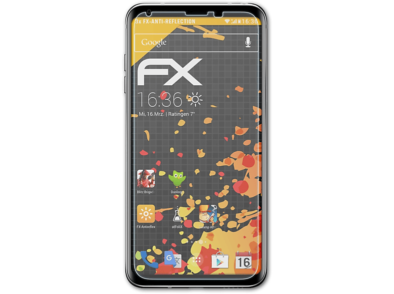 V30) 3x LG FX-Antireflex Displayschutz(für ATFOLIX