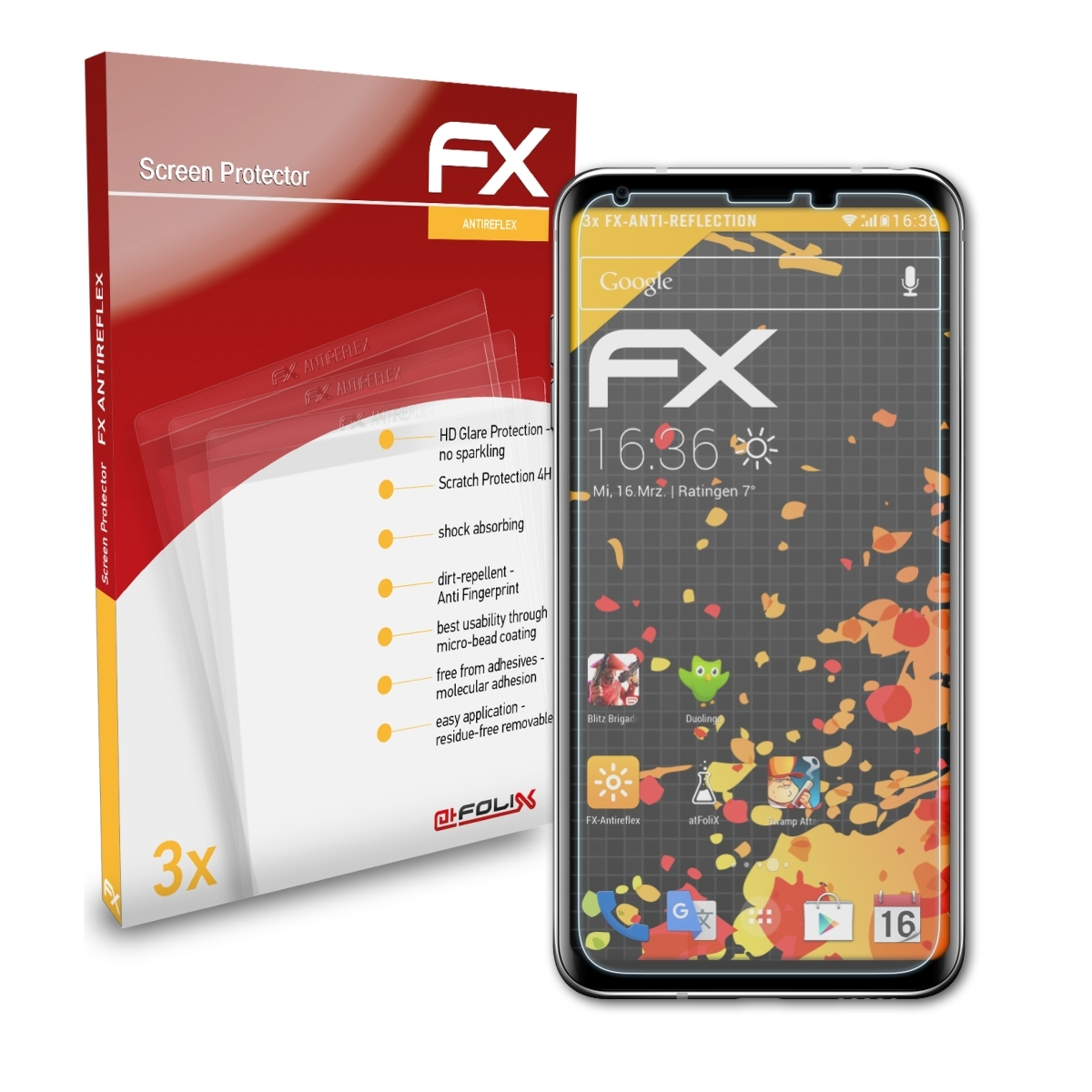 3x V30) LG ATFOLIX Displayschutz(für FX-Antireflex