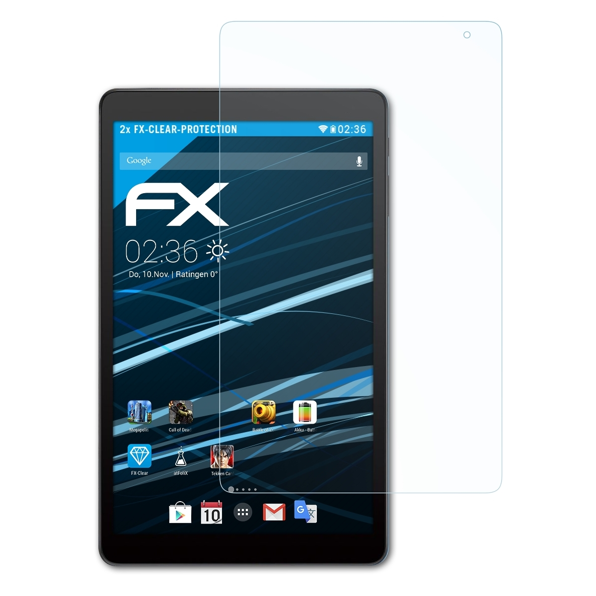FX-Clear 10 Alcatel 1T 2x Displayschutz(für (2018)) ATFOLIX 8082