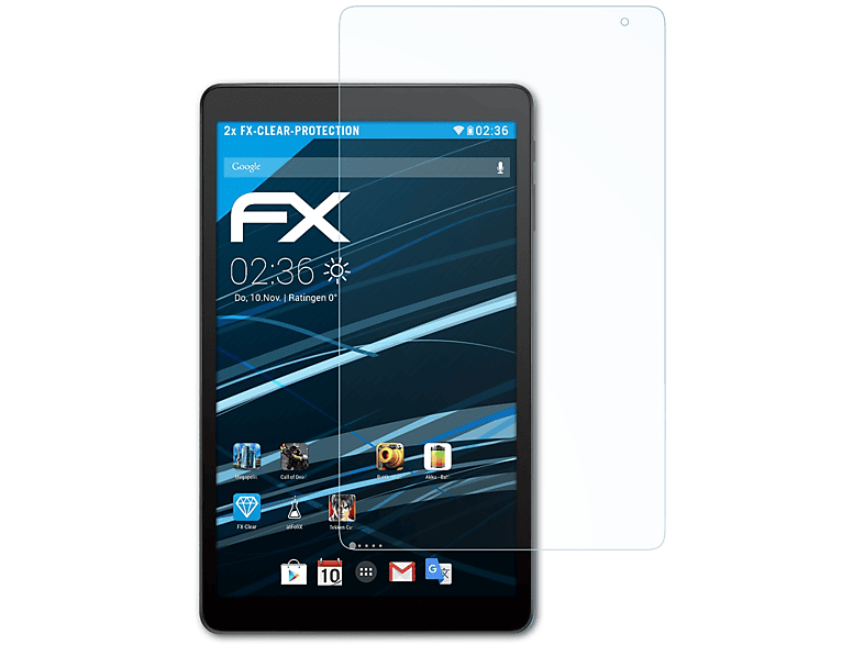 ATFOLIX 2x FX-Clear Displayschutz(für Alcatel 1T 10 8082 (2018))