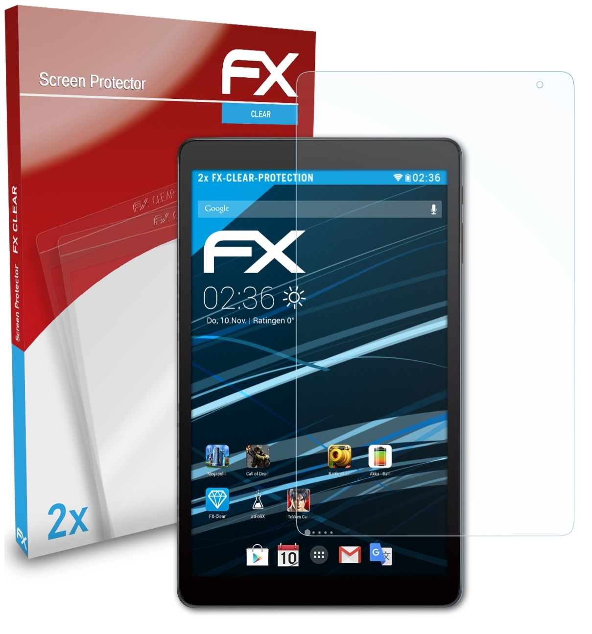 1T FX-Clear Displayschutz(für 10 Alcatel (2018)) 2x 8082 ATFOLIX