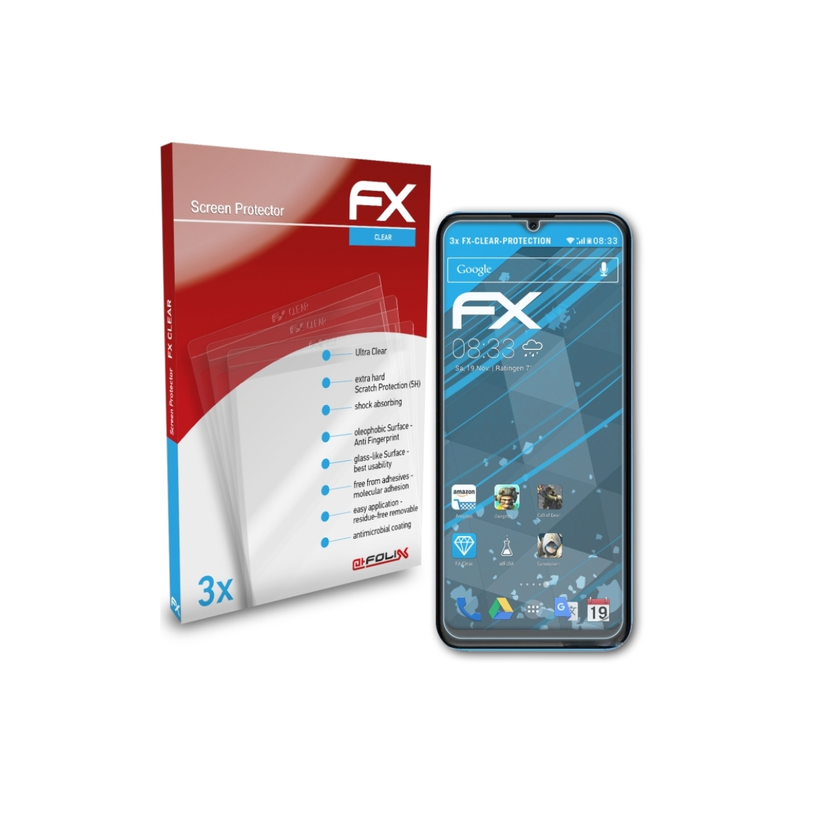 ATFOLIX 3x FX-Clear Displayschutz(für Gionee P15 Pro)