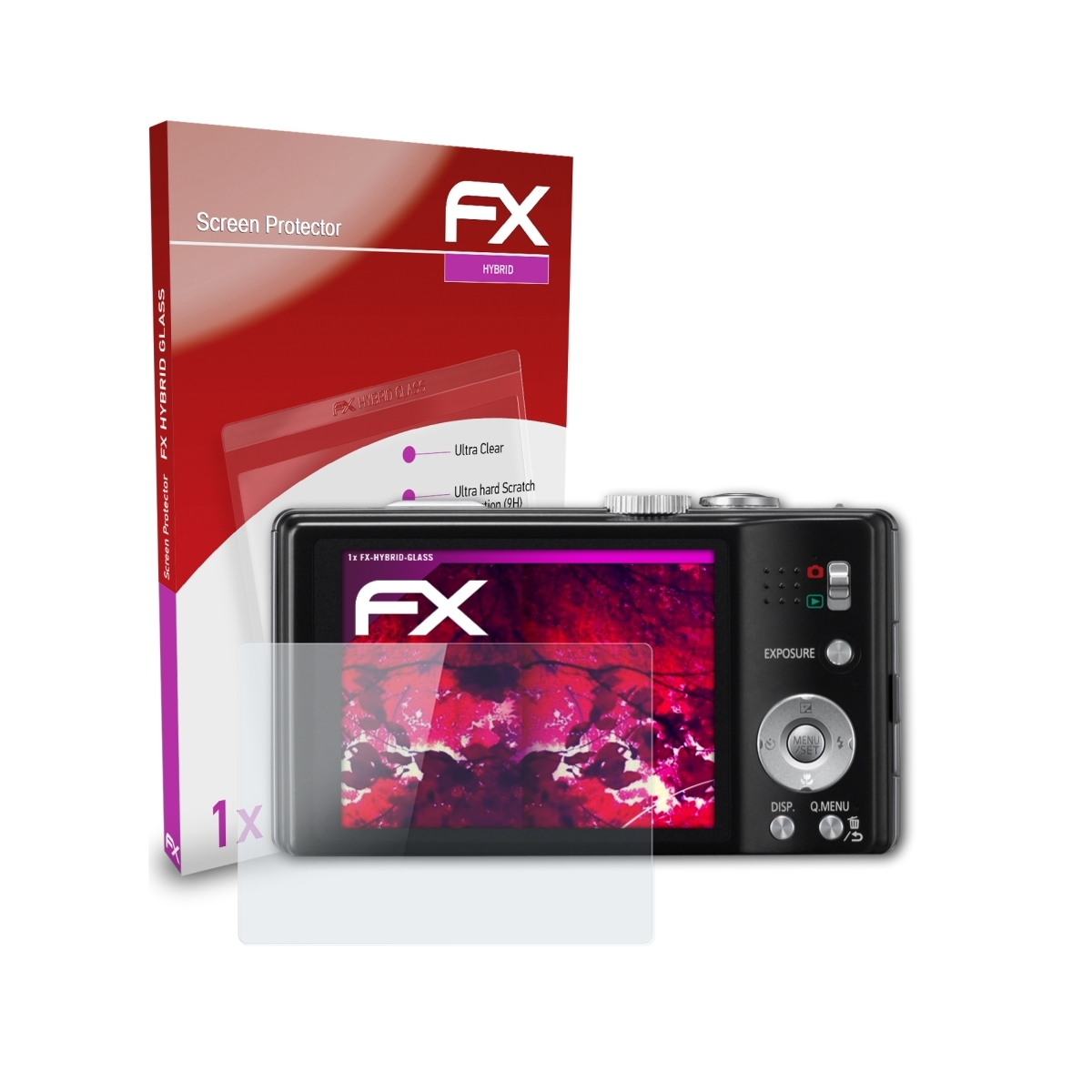 Lumix Panasonic FX-Hybrid-Glass DMC-TZ22) ATFOLIX Schutzglas(für