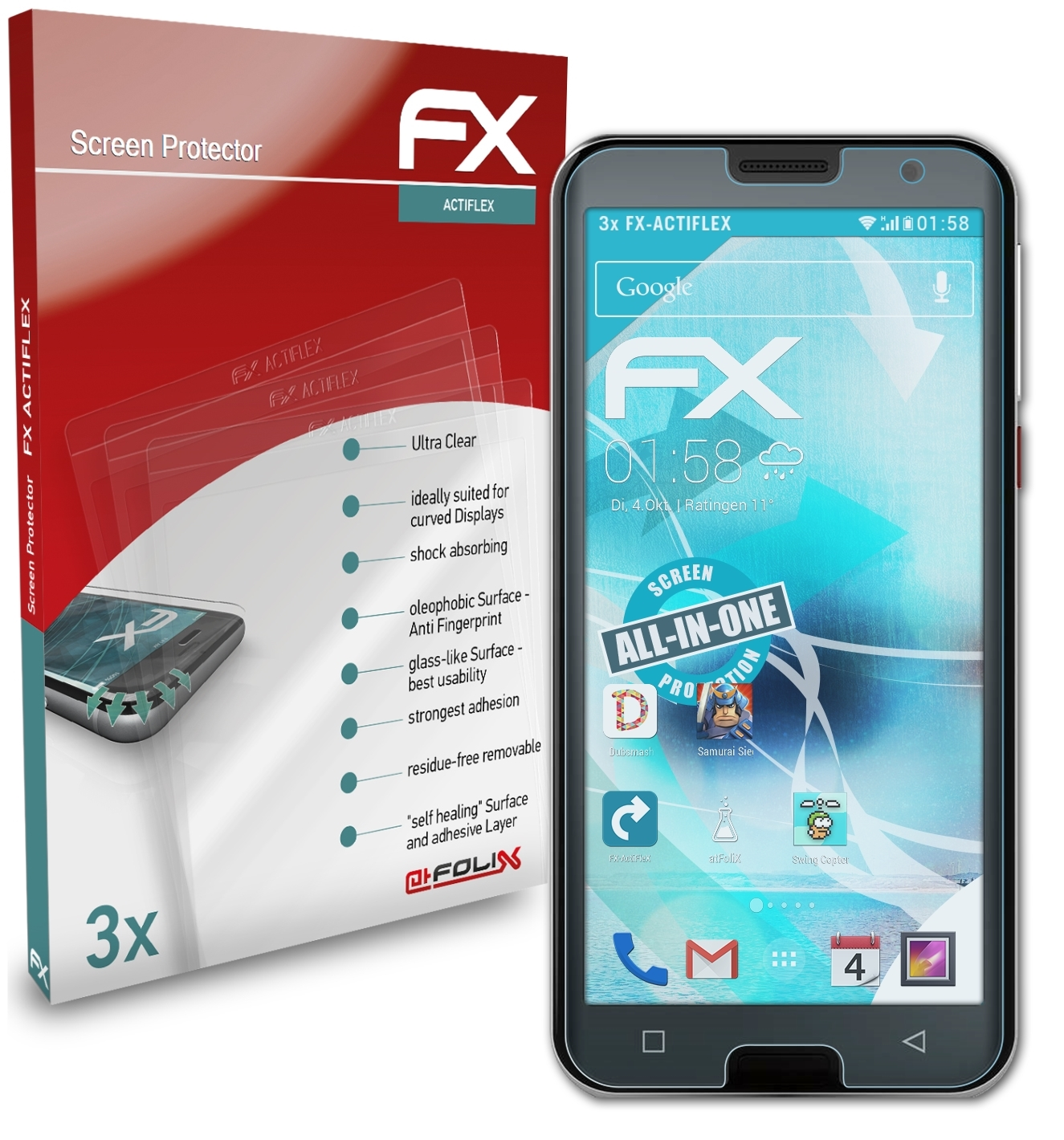 Displayschutz(für 3x Emporia Smart.5) ATFOLIX FX-ActiFleX