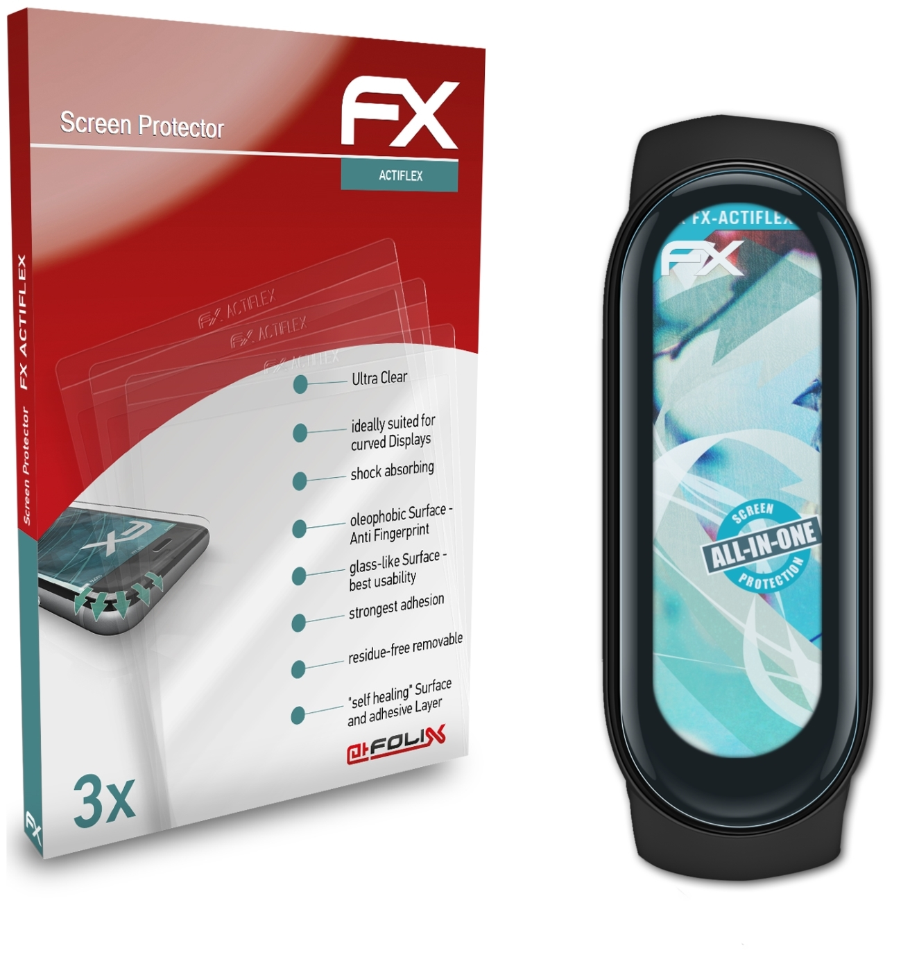 3x ATFOLIX Band Mi Xiaomi Displayschutz(für 6) FX-ActiFleX