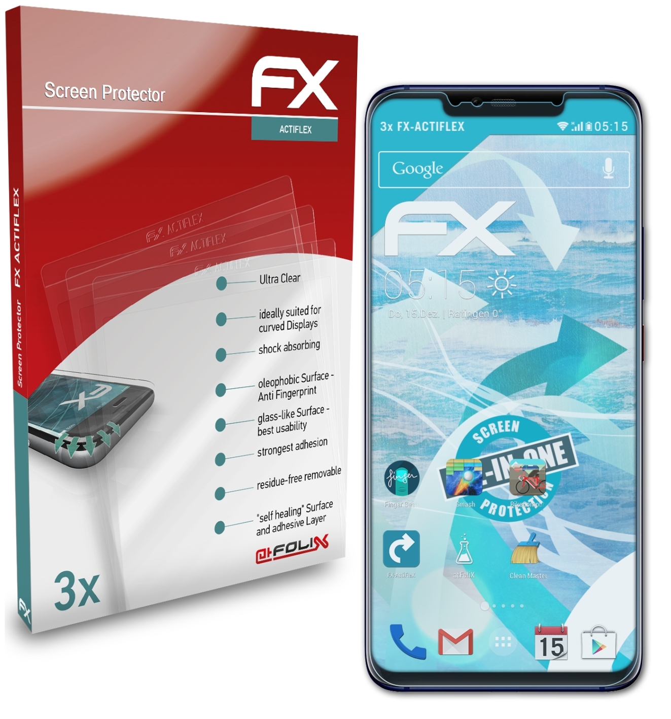 (Casefit)) Mate Huawei FX-ActiFleX Pro 3x 20 Displayschutz(für ATFOLIX