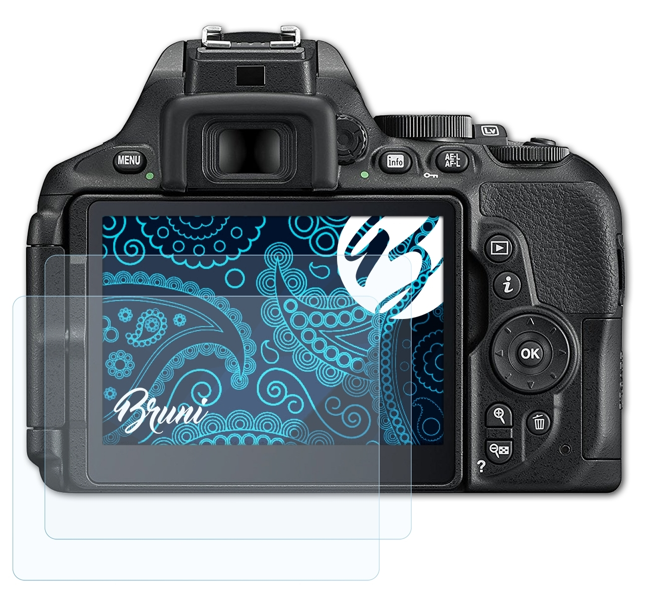 BRUNI 2x Basics-Clear Nikon Schutzfolie(für D5600)