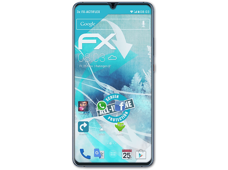 ATFOLIX 3x FX-ActiFleX Displayschutz(für Huawei Mate 20 X 5G)