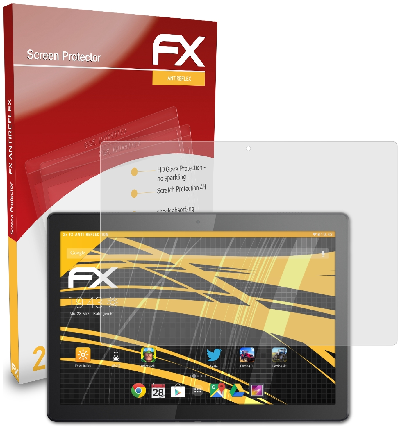 ATFOLIX 2x Tab Lenovo Smart Displayschutz(für M10) FX-Antireflex