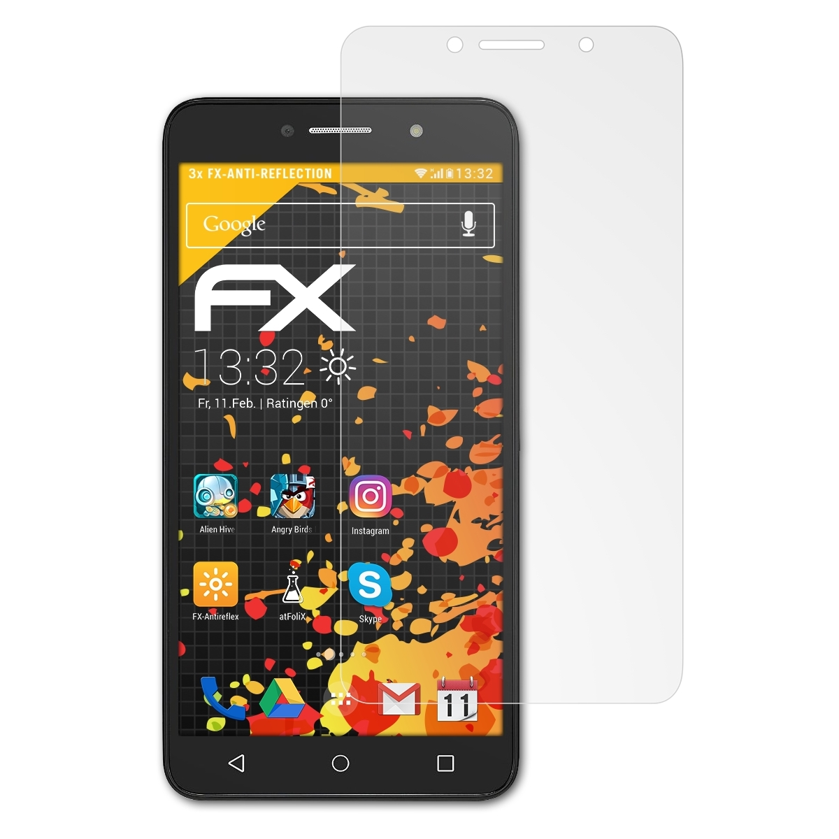 ATFOLIX 3x Touch Alcatel Pixi Displayschutz(für (6)) FX-Antireflex One 4