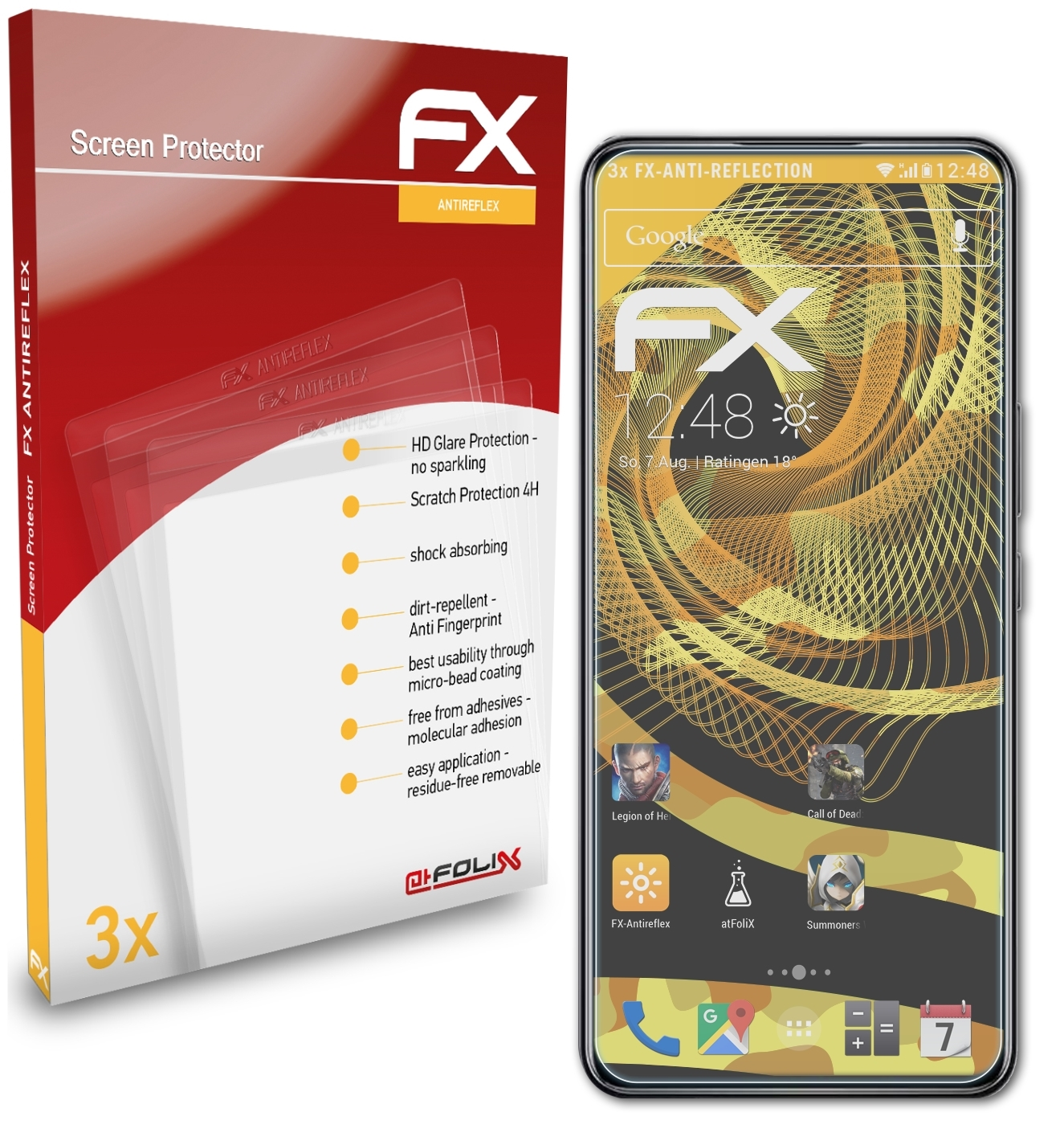 ATFOLIX 3x FX-Antireflex Displayschutz(für Axon 5G) 30 ZTE