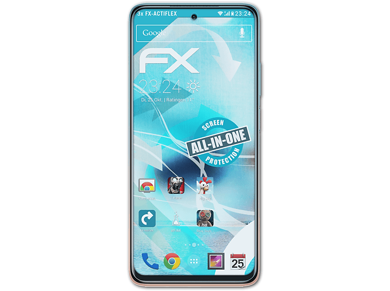 ATFOLIX 3x FX-ActiFleX Displayschutz(für Xiaomi Mi 10T Lite)