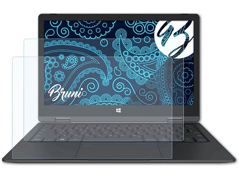 BRUNI 2x Basics-Clear Schutzfolie(für Trekstor YourBook C11B)