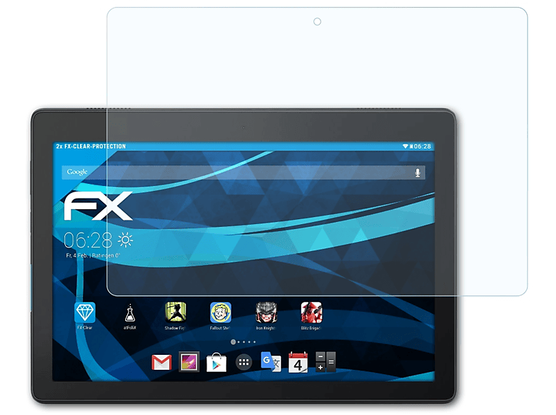 ATFOLIX 2x Displayschutz(für FX-Clear Tab Lenovo E10)