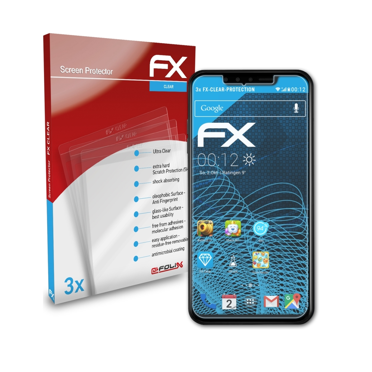 LG FX-Clear ThinQ) G8s ATFOLIX Displayschutz(für 3x
