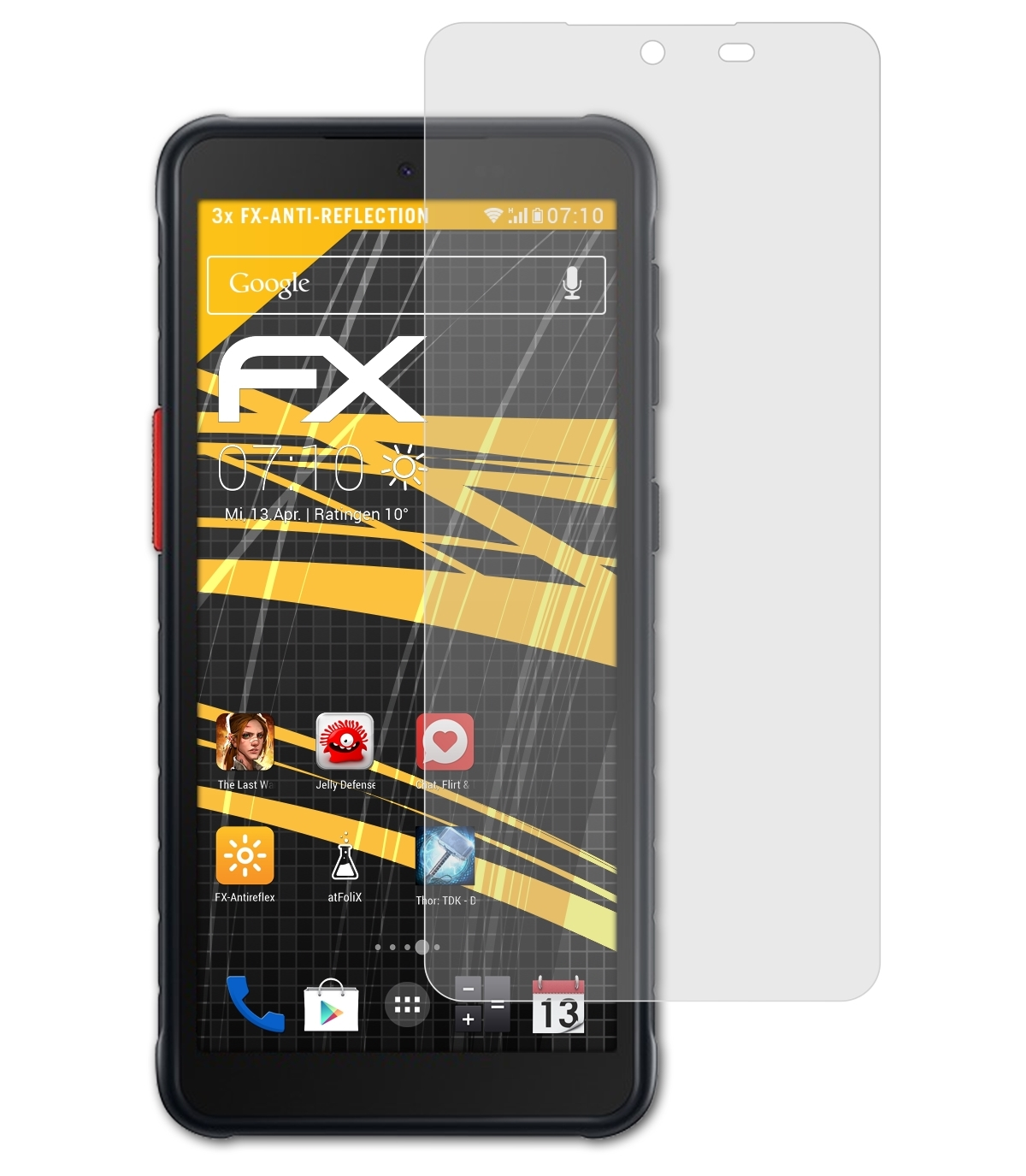 ATFOLIX 3x FX-Antireflex Displayschutz(für 5) Samsung XCover Galaxy