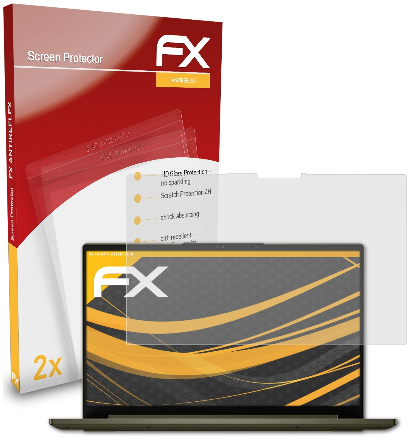 ATFOLIX 2x FX-Antireflex Displayschutz(für Lenovo Slim inch)) Yoga 7 (14