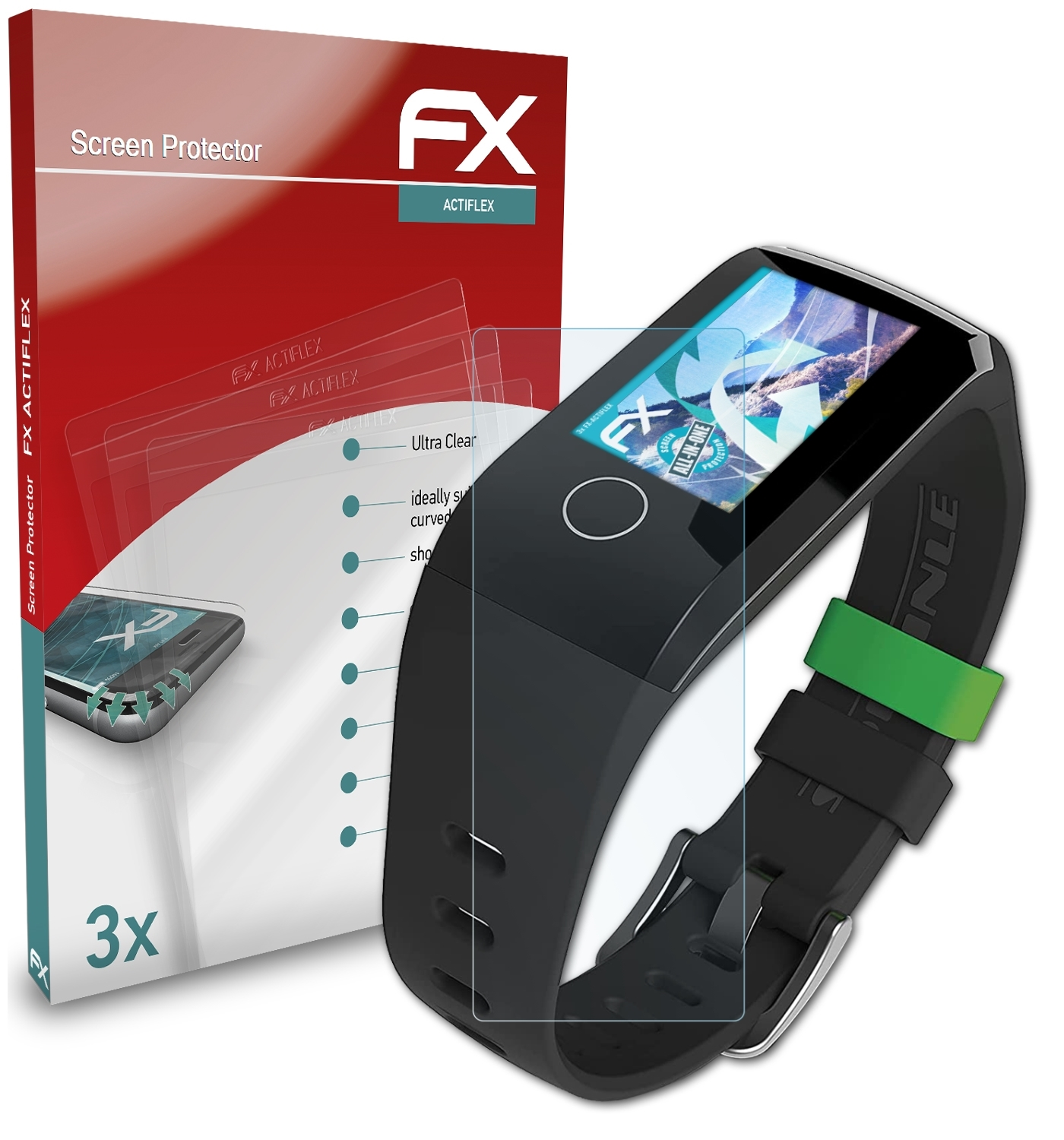 ATFOLIX 3x FX-ActiFleX Displayschutz(für Fitness-Tracker Connect 200 Soehnle HR) Fit