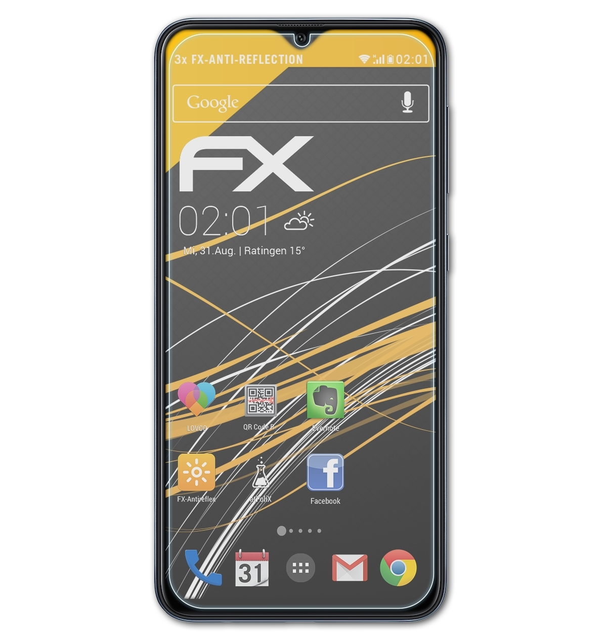 FX-Antireflex ATFOLIX A10) 3x Displayschutz(für Samsung Galaxy