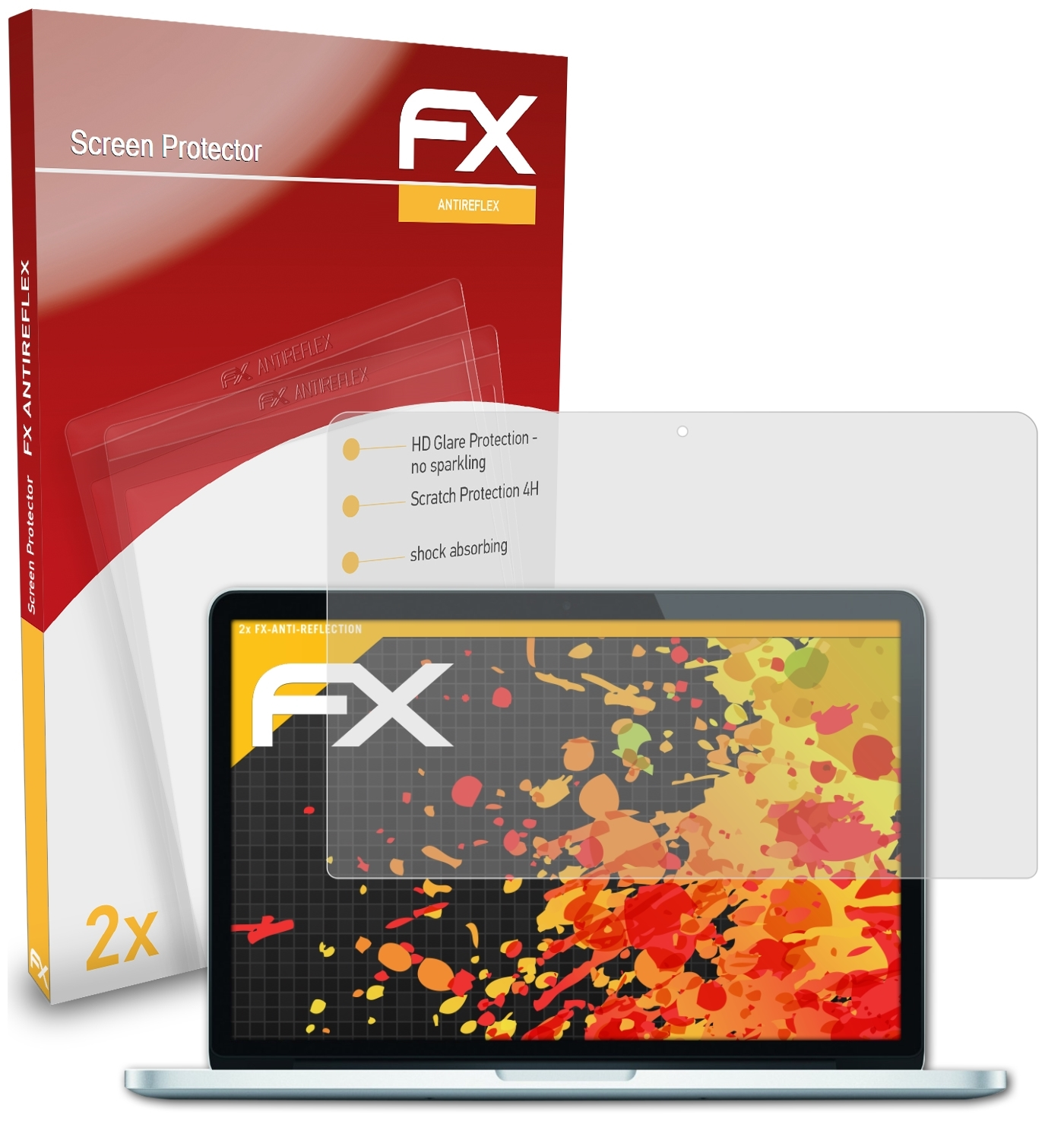 ATFOLIX 2x Displayschutz(für Retina) Apple MacBook 13,3 FX-Antireflex Pro