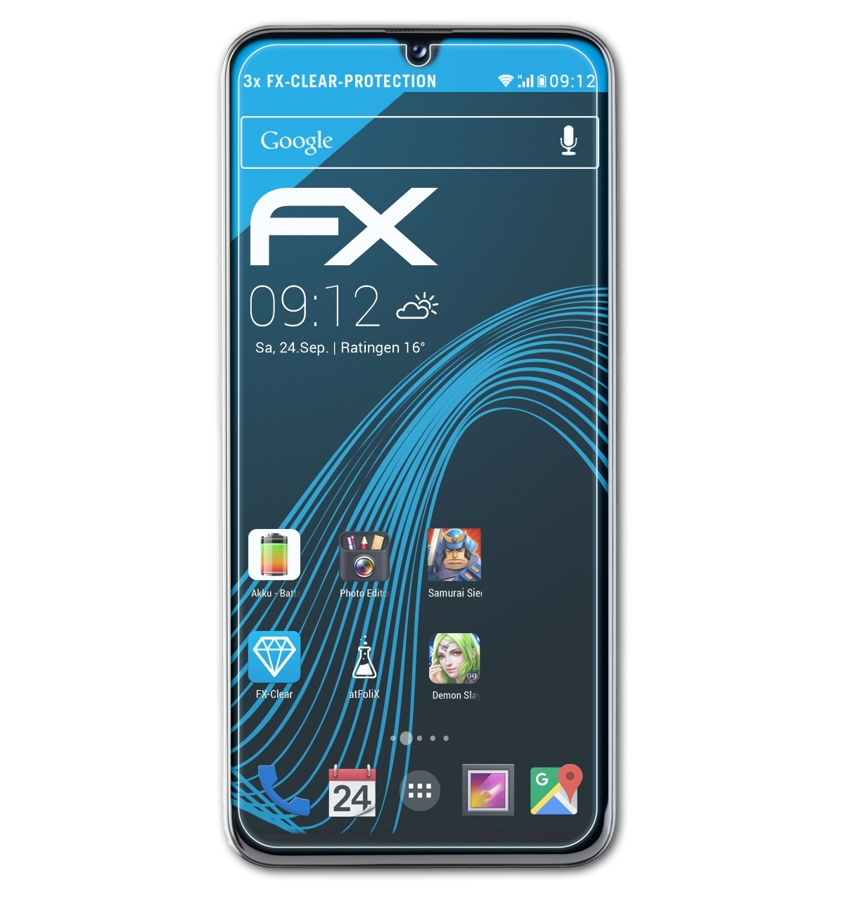 3x Samsung Displayschutz(für Galaxy ATFOLIX FX-Clear A20e)