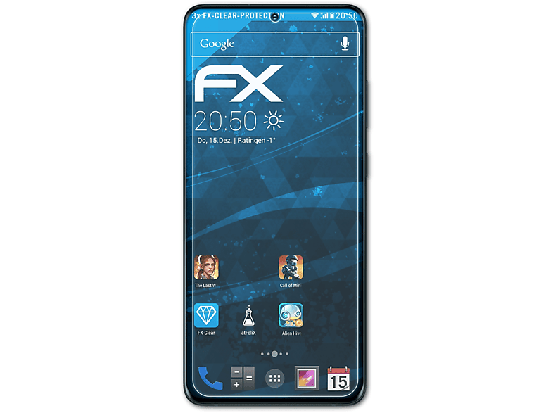 ATFOLIX 3x FX-Clear Displayschutz(für Samsung Galaxy S20 Ultra)