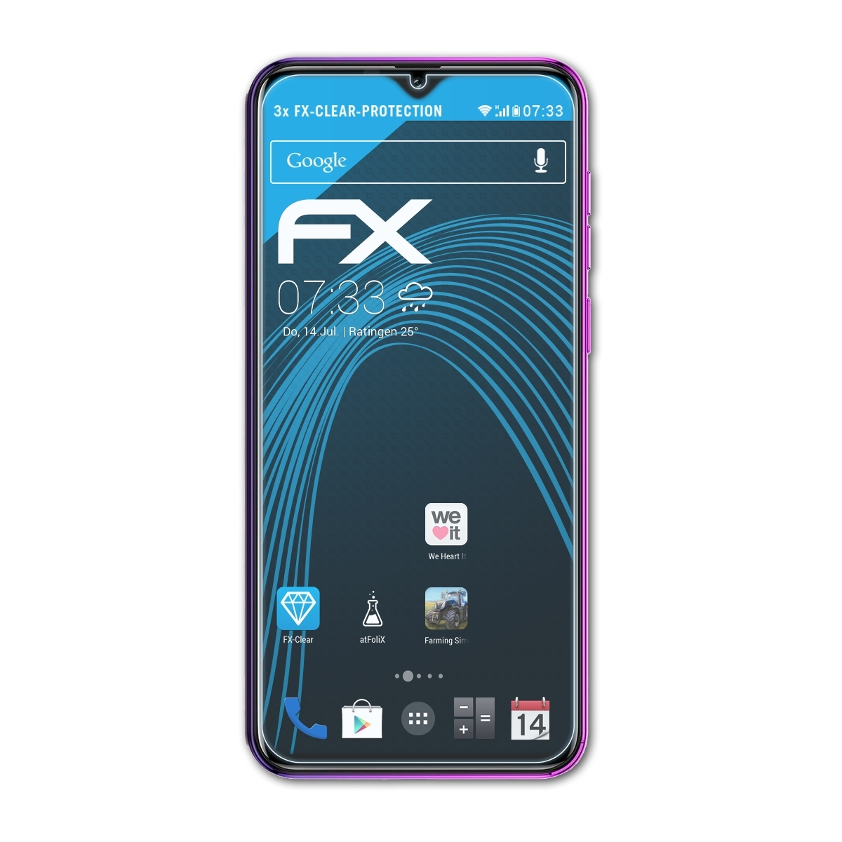 Note Ulefone ATFOLIX 3x 7P) Displayschutz(für FX-Clear