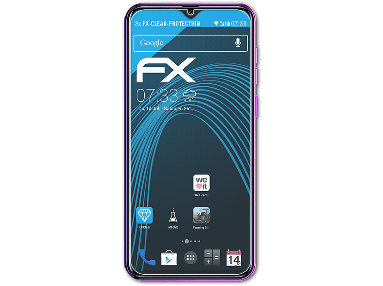 Note Ulefone FX-Clear Displayschutz(für 3x ATFOLIX 7P)