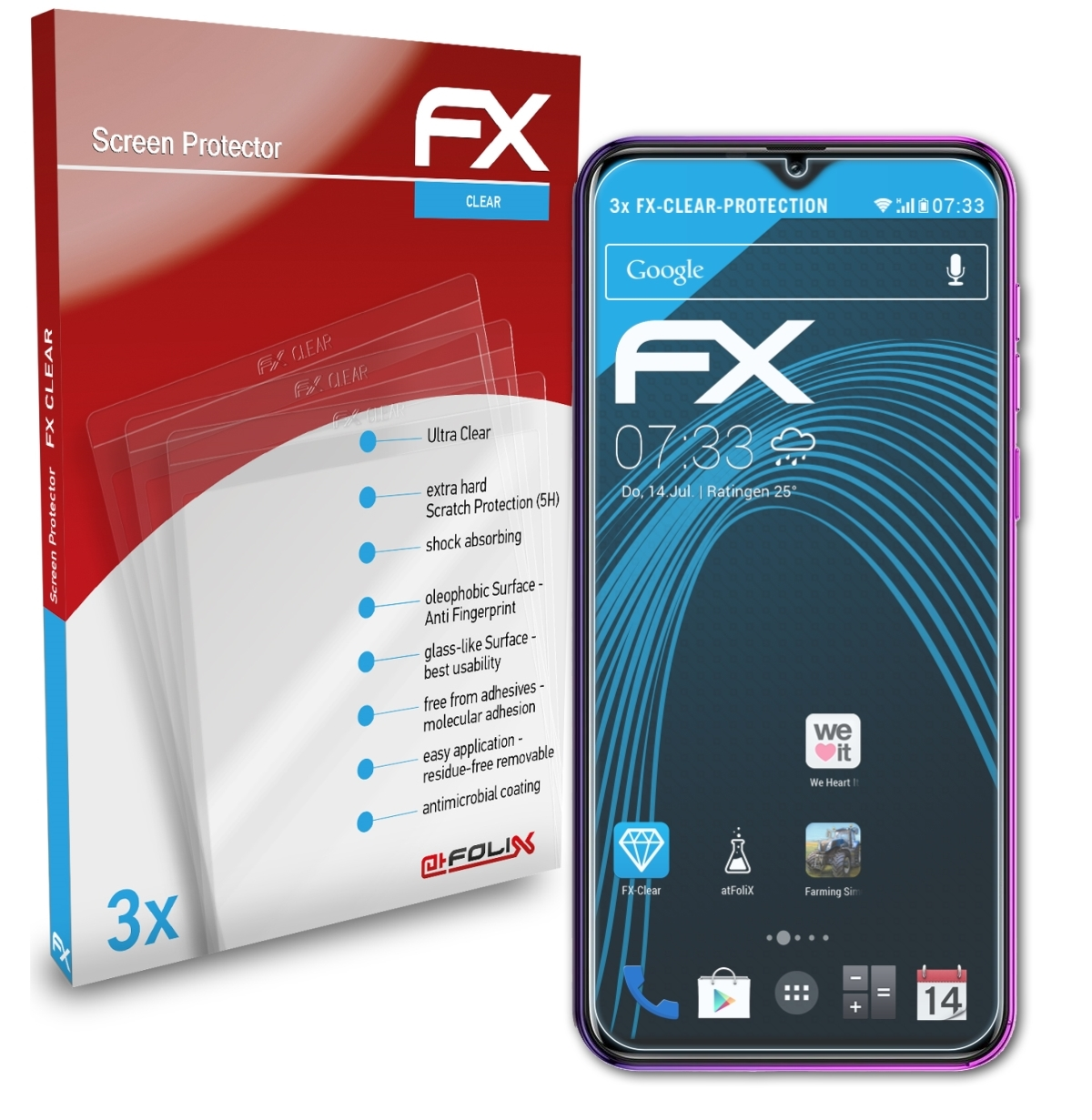 3x FX-Clear 7P) Ulefone ATFOLIX Note Displayschutz(für