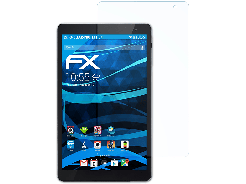 6) 2x Prime ATFOLIX Displayschutz(für Vodafone FX-Clear Tab