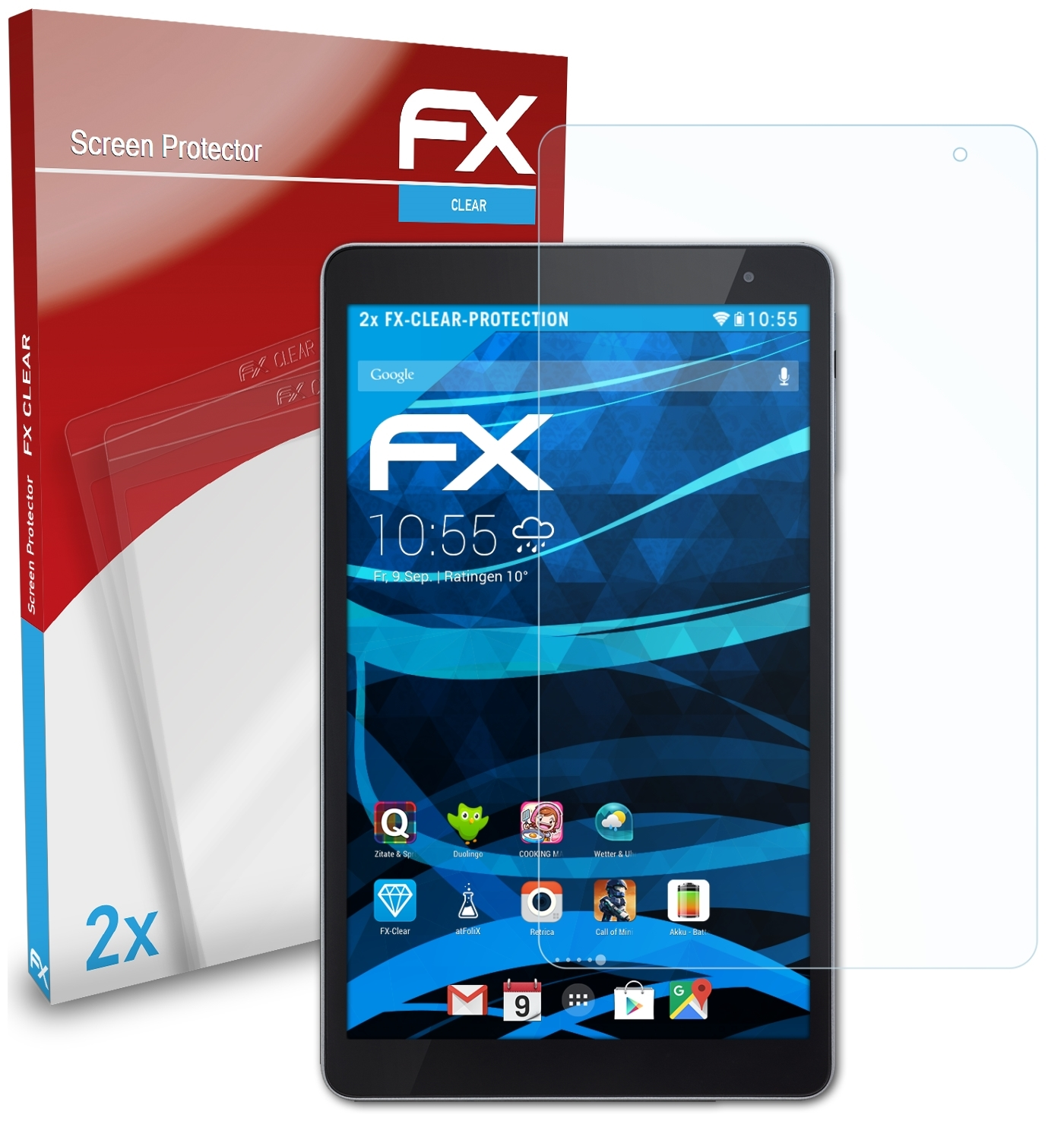 6) 2x Prime ATFOLIX Displayschutz(für Vodafone FX-Clear Tab