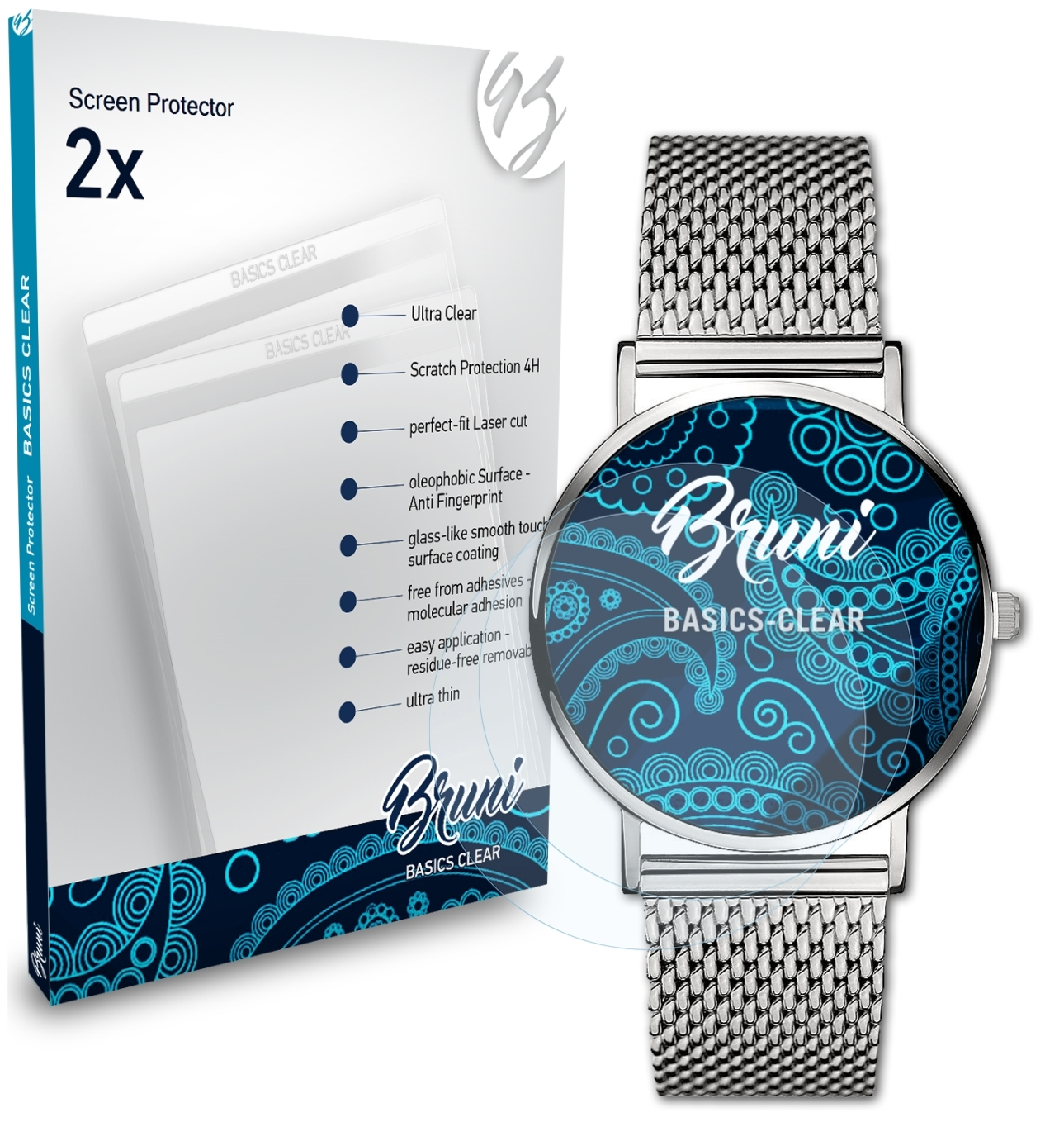BRUNI 2x Basics-Clear Schutzfolie(für Medium mm)) Metal Liebeskind (34