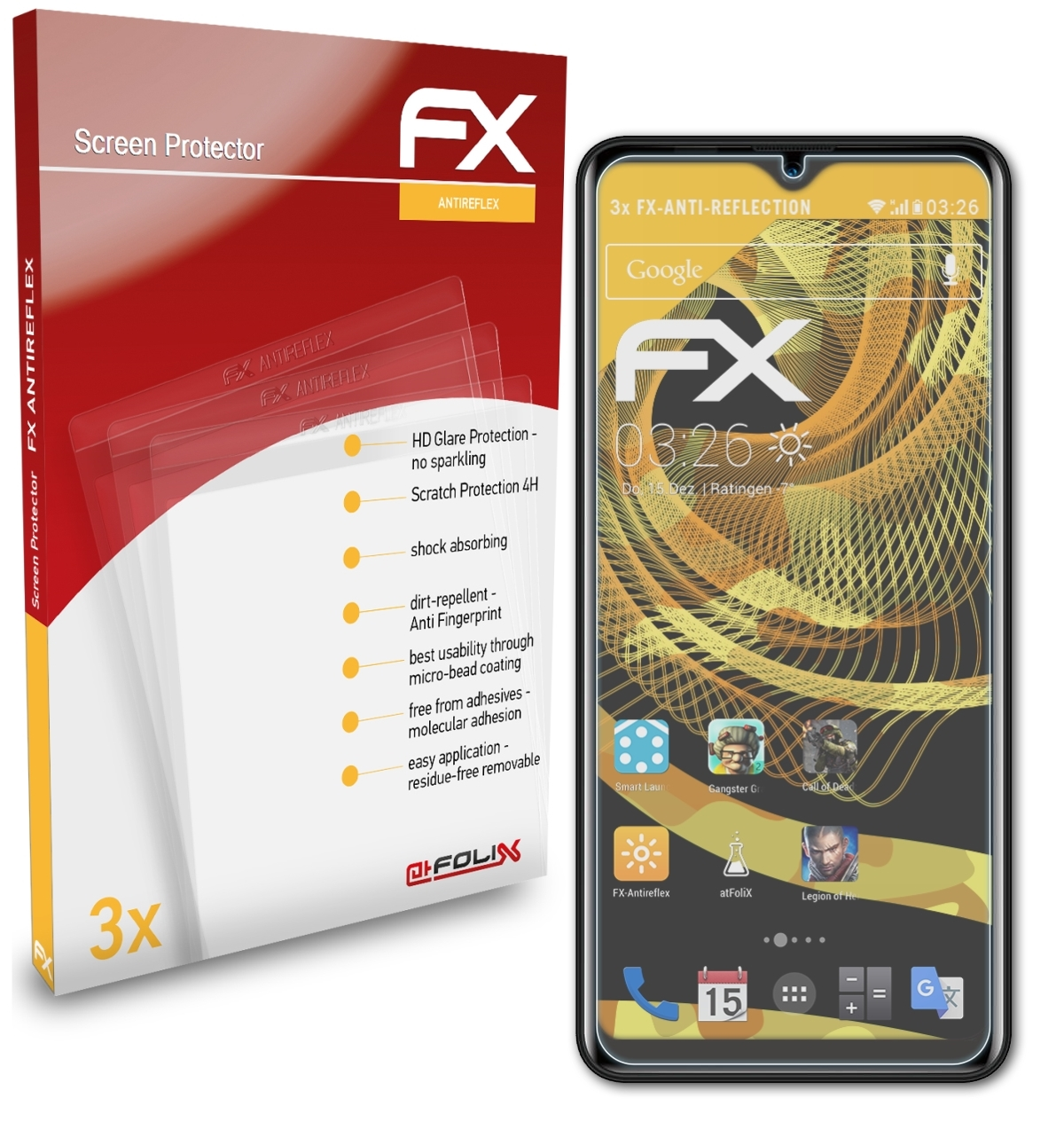 FX-Antireflex Plus) Displayschutz(für 3x Blackview ATFOLIX A80