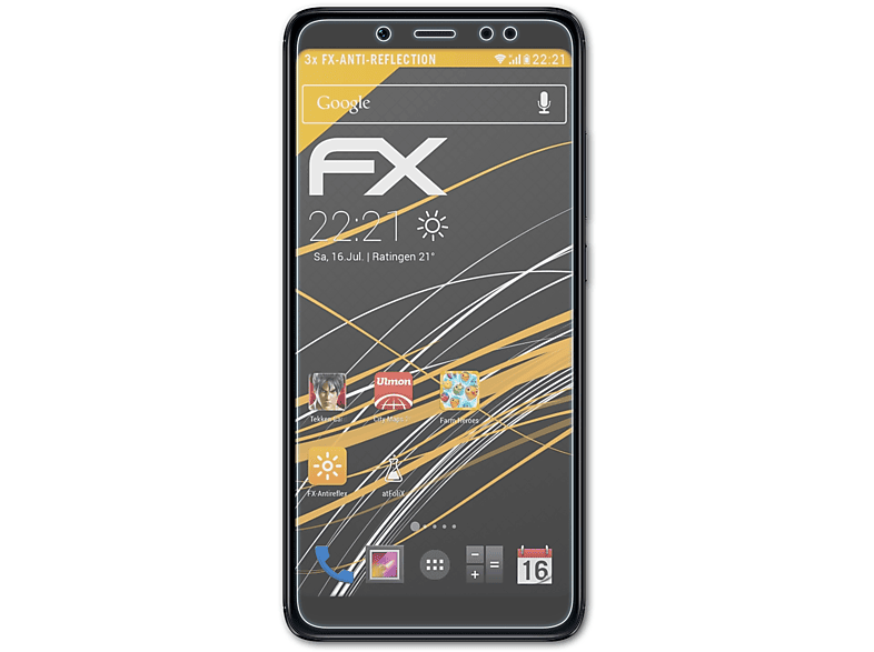 ATFOLIX 3x FX-Antireflex 5 Displayschutz(für Redmi Note Xiaomi Pro)