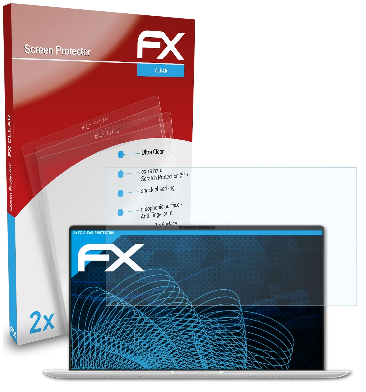 ATFOLIX 2x FX-Clear (UX433FN)) Asus 14 ZenBook Displayschutz(für