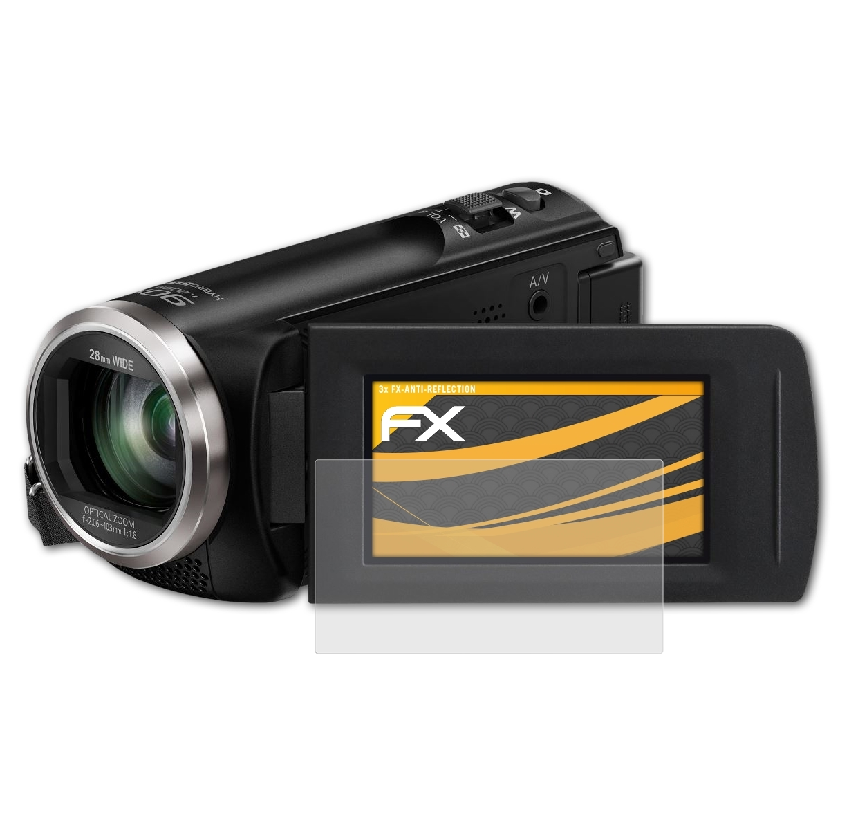 Displayschutz(für 3x ATFOLIX HC-V180) Panasonic FX-Antireflex