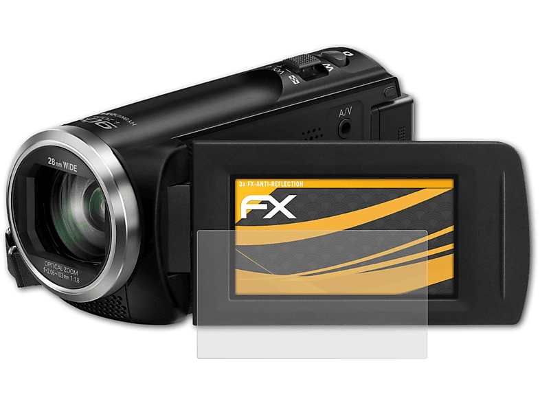 Panasonic HC-V180) FX-Antireflex 3x ATFOLIX Displayschutz(für