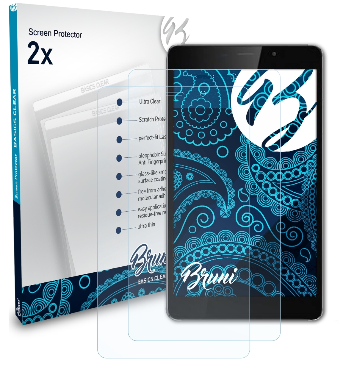 BRUNI 2x Basics-Clear Schutzfolie(für Alldocube X9) Freer