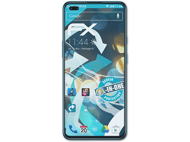 ATFOLIX 3x FX-ActiFleX Displayschutz(für OnePlus Nord)