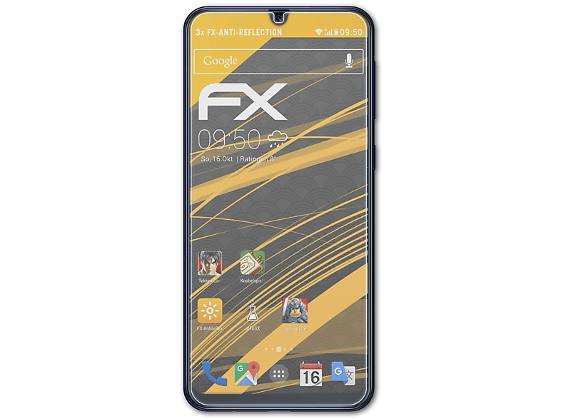 ATFOLIX 3x FX-Antireflex Displayschutz(für Samsung Galaxy M21)