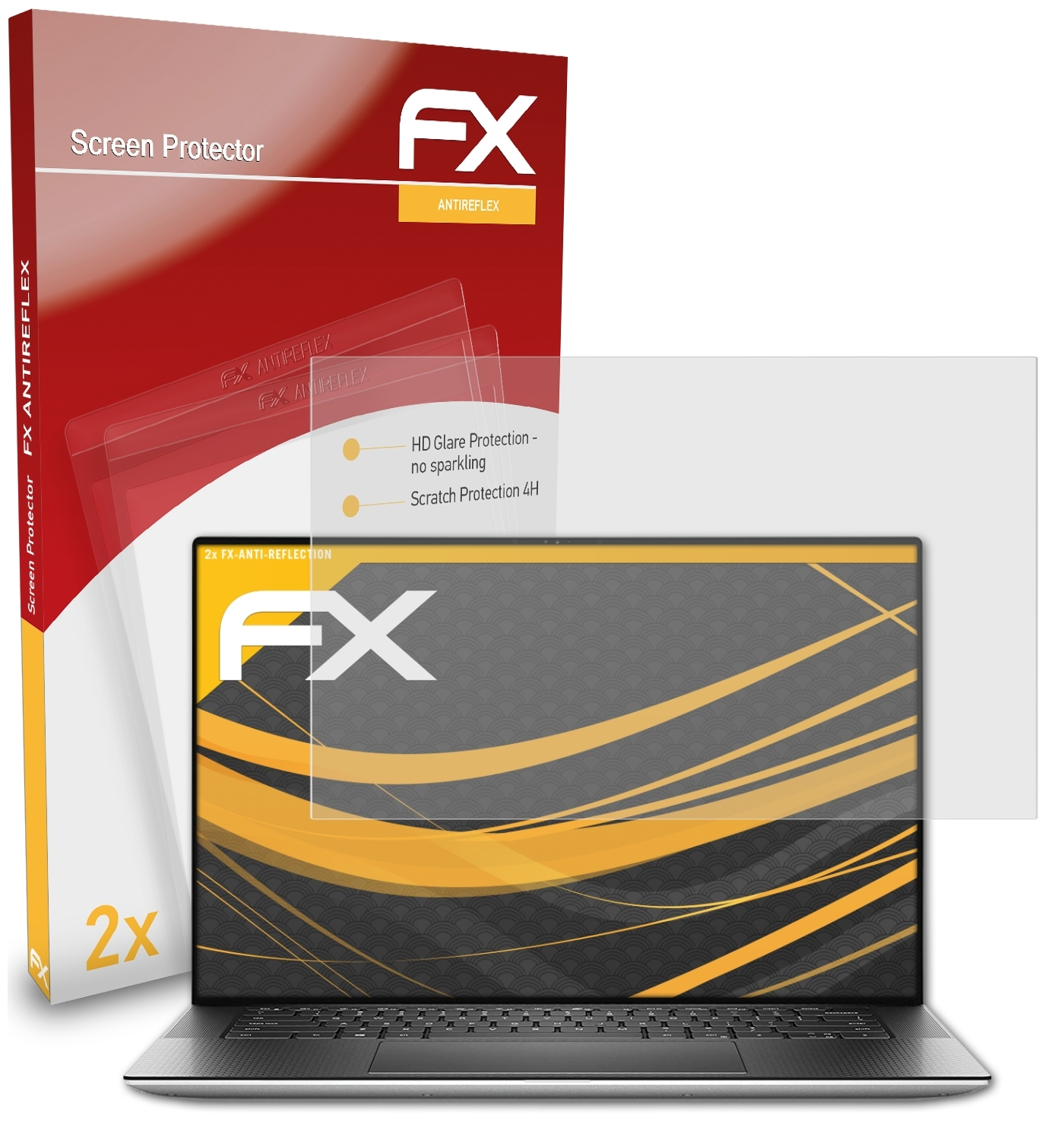 ATFOLIX 2x XPS 15 FX-Antireflex Dell Displayschutz(für (9500))
