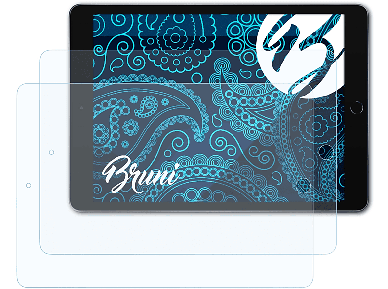 BRUNI 2x Basics-Clear Schutzfolie(für Apple 10.2 iPad (2019))