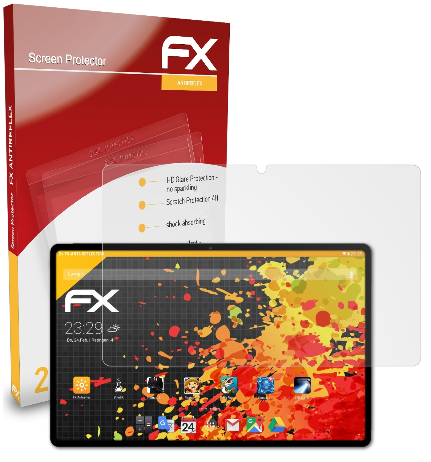 ATFOLIX 2x Displayschutz(für Plus) T40 Teclast FX-Antireflex