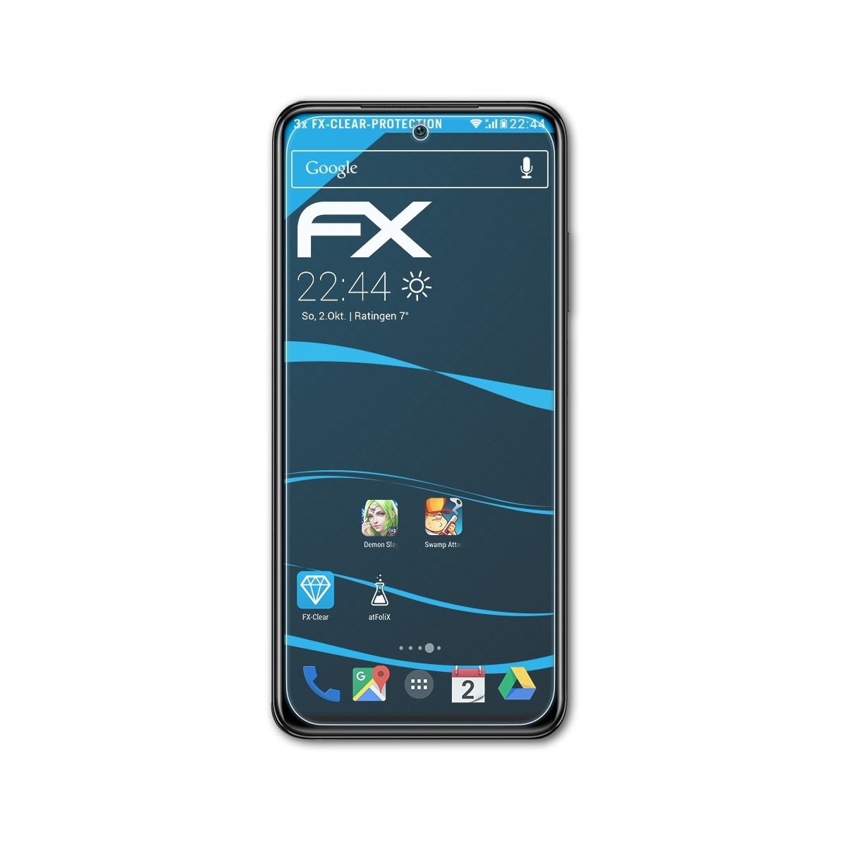 ATFOLIX 3x FX-Clear Note 10S) Xiaomi Displayschutz(für Redmi