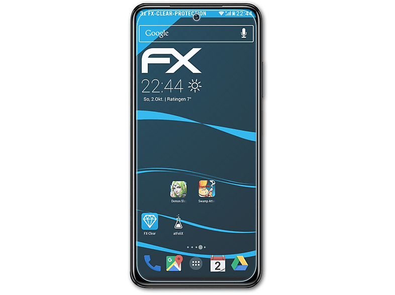ATFOLIX 3x FX-Clear Note 10S) Xiaomi Displayschutz(für Redmi